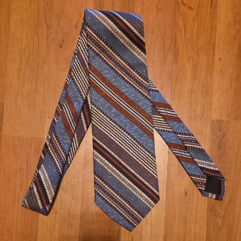 Vintage 1990s JC Penney Mosaic Striped WIDE Tie 55 x 4"